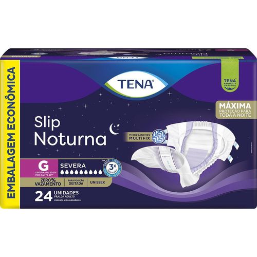 Fralda Geriátrica Tena Slip Noturno G - 24 Unidades
