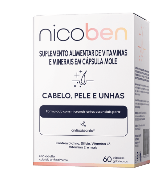 Suplemento Alimentar Nicoben Cabelo, Pele e Unhas - 60 Cápsulas Gelatinosas