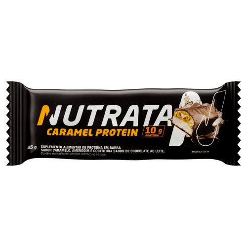 Barra de Proteína Caramel Cobertura Chocolate ao Leite Nutrata Protein - 45g