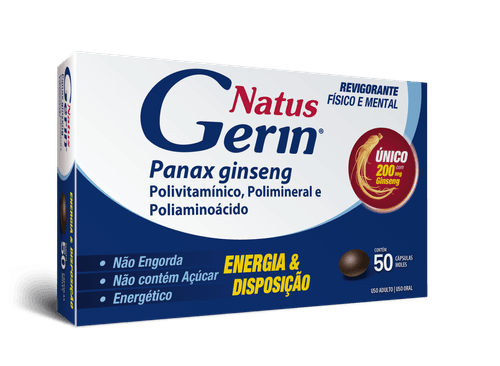Natus Gerin Polivitamínico Energia e Disposição - 50 Cápsulas Moles