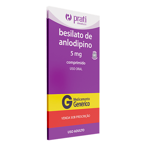 Besilato de Anlodipino 5mg Prati-Donaduzzi - 60 Comprimidos