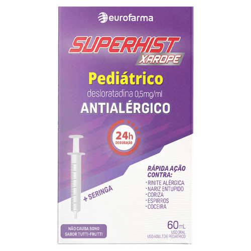 Superhist 0,5ml Tutti Frutti Xarope + Seringa - 60ml