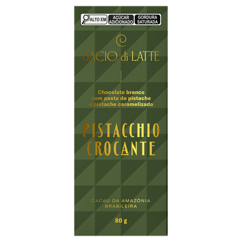 Chocolate Branco Pistacchio Crocante Bacio di Latte - 80g