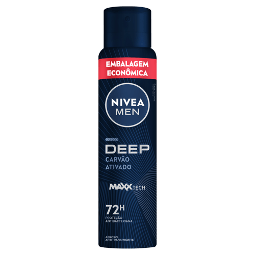 Desodorante Antitranspirante Aerossol Nivea Men Deep Carvão Ativado - 200ml