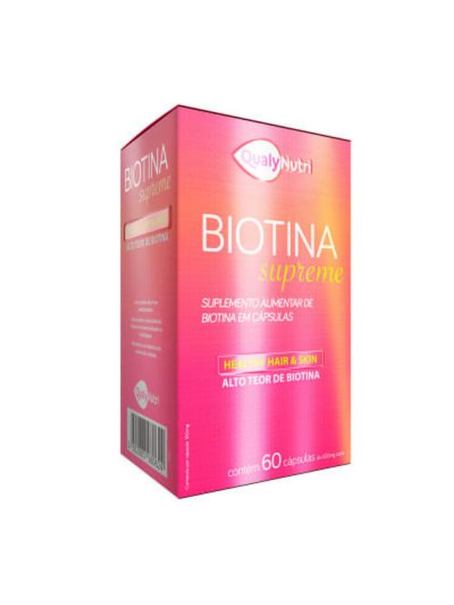 Biotina Supreme 400mg com 60 Cápsulas - Qualy Nutri
