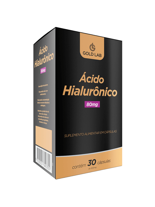 Ácido Hialurônico 80MG com 30 Cápsulas - Gold Lab