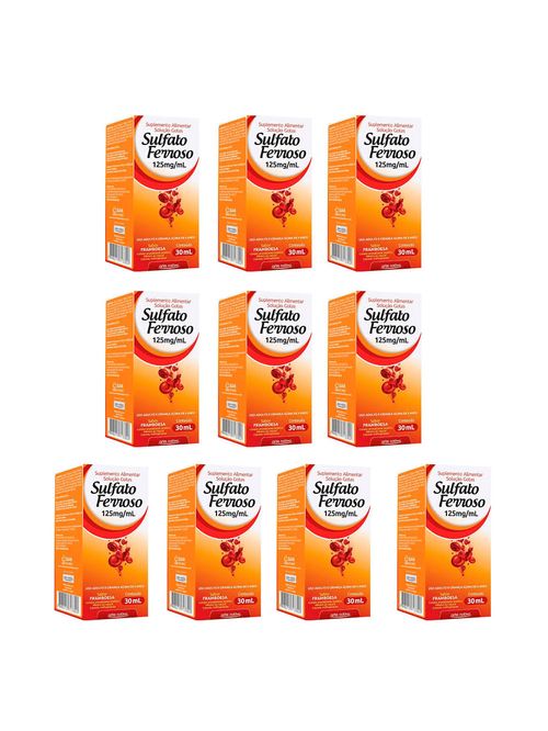 Kit Com 10 Sulfato Ferroso Gotas 125MG 30ML - Arte Nativa