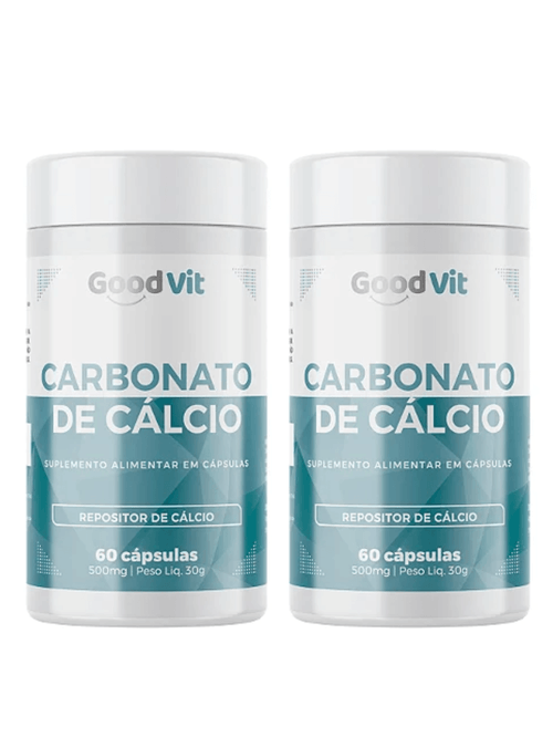 Kit 2 Carbonato de Cálcio 500mg com 60 Cápsulas Good Vit