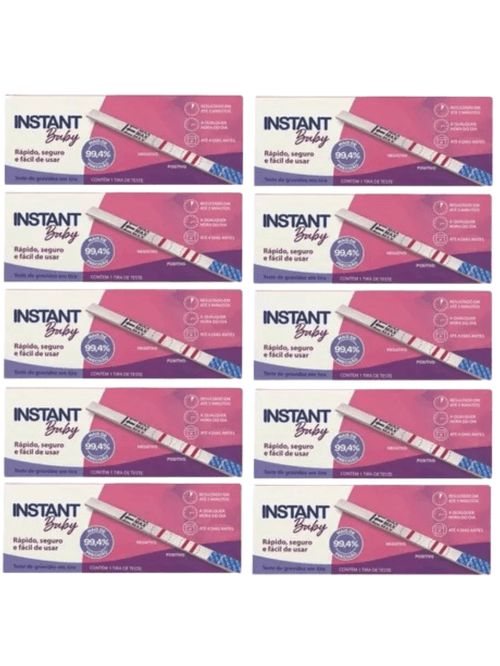 Kit Com 10 Testes de Gravidez Instant Baby Tira Com 1