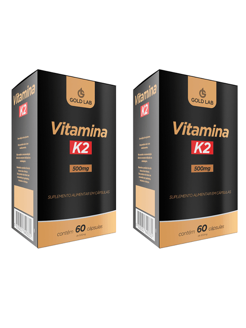 Kit 2 Vitamina K2 Ossos Fortes 500mg 60 Cápsulas Gold Lab
