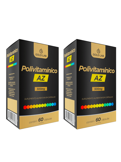Kit com 2 Polivitamínico AZ 60 Cápsulas - Gold Lab