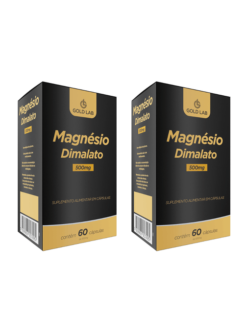 Kit com 2 Magnésio Dimalato 500MG com 60 Cápsulas - Gold Lab