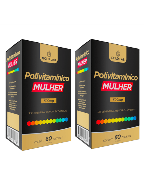 Kit com 2 Polivitamínico Mulher Com 60 Cápsulas - Gold Lab