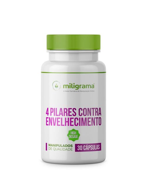 Os 4 Pilares Contra o Envelhecimento High Dosage com Selo de Autenticidade 30 Doses