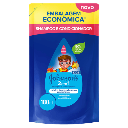 Shampoo 2 em 1 Johnson's Kids Sachê - 180ml
