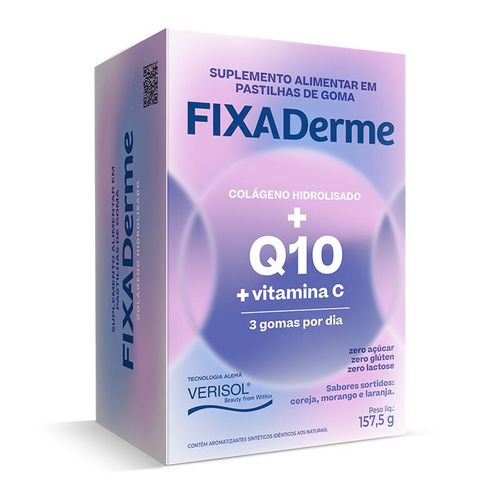 Suplemento Alimentar Fixa Derme Q10 + Vitamina C - 45 Gomas Mastigáveis