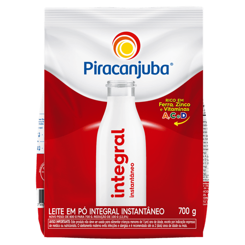 Leite Pó Instantâneo Integral Piracanjuba - 700g