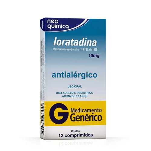 Loratadina Genérico Neo Química 10mg  C/12 Comprimidos
