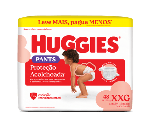 Fralda Descartável Huggies Pants Roupinha Proteção Acolchoada XXG - 48 Unidades