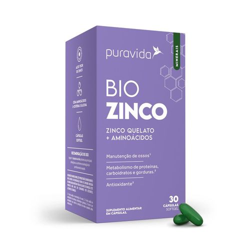Suplemento Mineral Zinco Puravida Bio 29mg Cápsulas 30 Unidades