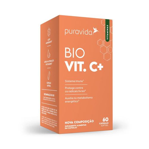 Suplemento Vitamina C Lipossomal e Óleo de Coco Puravida 1000mg Cápsula 60 Unidades