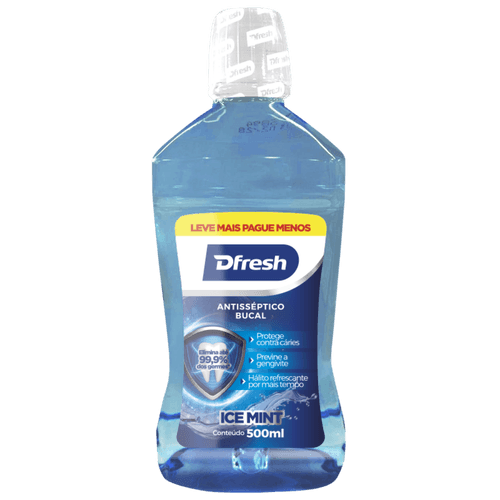 Enxaguante Bucal Dfresh com Álcool Menta - 500ml