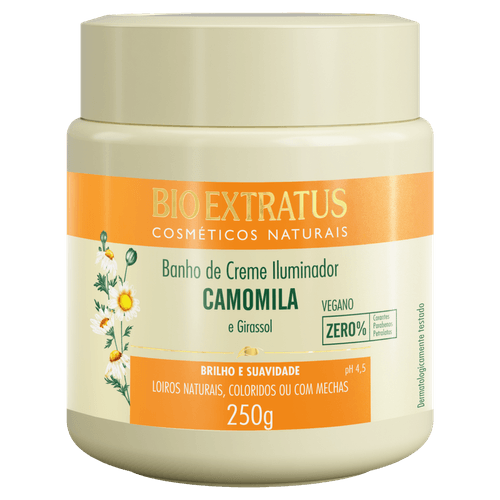 Banho de Creme Iluminador Bio Extratus Camomila e Girassol - 250g