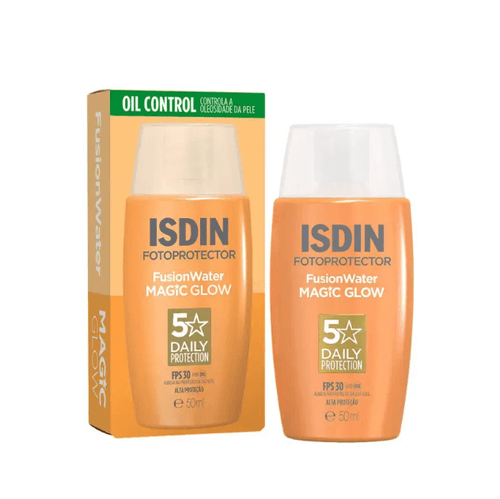 Protetor Solar Facial Isdin Fusion Water Magic Glow FPS 30 - 50ml