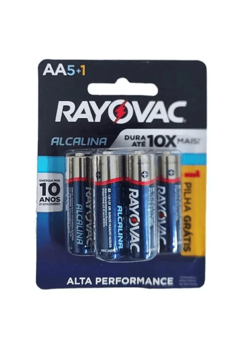 Pilhas Alcalinas AA L6P5 6 Unidades 1,5V Rayovac