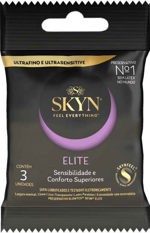 Preservativo Masculino Skyn Elite 3 Unidades Poliisopreno Sintético Blowtex