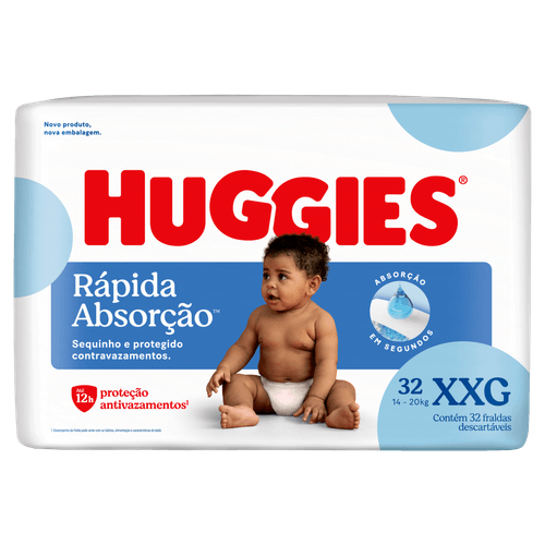 Fralda Descartável Infantil Huggies Tripla Proteção XXG - 32 Unidades