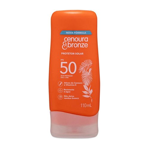 Protetor Solar Cenoura E Bronze Fps50 110Ml - Cenoura Bronze