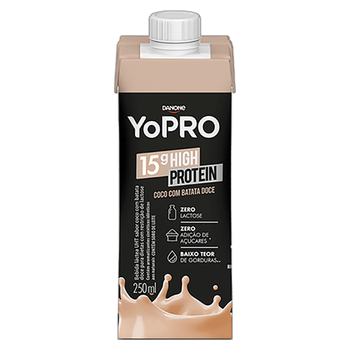 Bebida Láctea Coco com Batata-Doce Zero Lactose Yopro 15g High Protein - 250ml