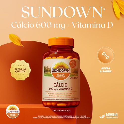 Suplemento Alimentar Sundown Cálcio 600mg + Vitamina D - 120 Comprimidos