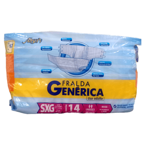 Fralda Adulto G/XG Alta Absorção 14 Unidades (Acima de 110kg)