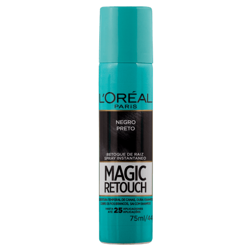 Retoque de Raiz LOréal Paris Spray Instantâneo Magic Retouch Preto, 75ml
