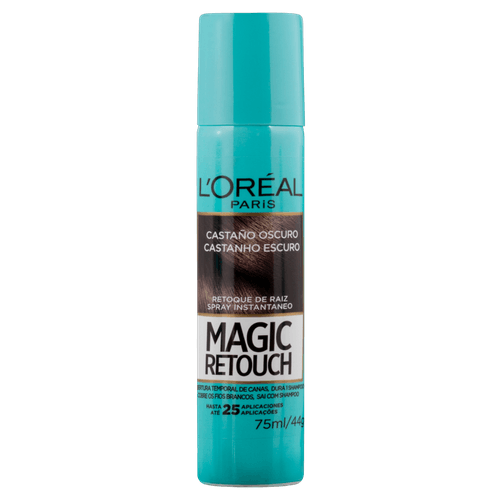 Retoque de Raiz LOréal Paris Spray Instantâneo Magic Retouch Castanho Escuro, 75ml