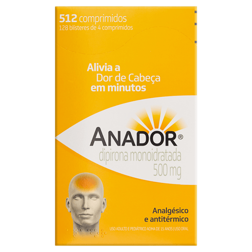 ANALGÉSICO ANADOR® 500MG COM 4 COMPRIMIDOS