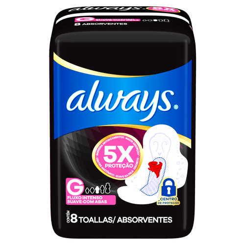 absorvente Always Noturno Suave Com Abas - Leve 8 Pague 7 - Always