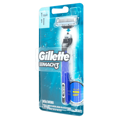 Aparelho Recarregável e Carga para Barbear Gillette Mach2