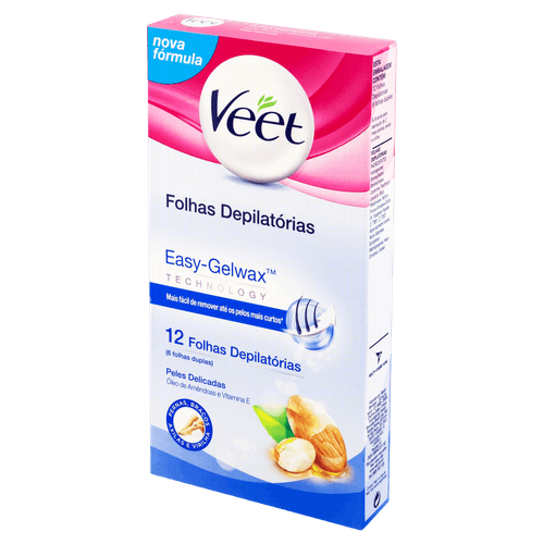 Cera Fria Corporal Veet Pele Delicada Com 12Un - Veet