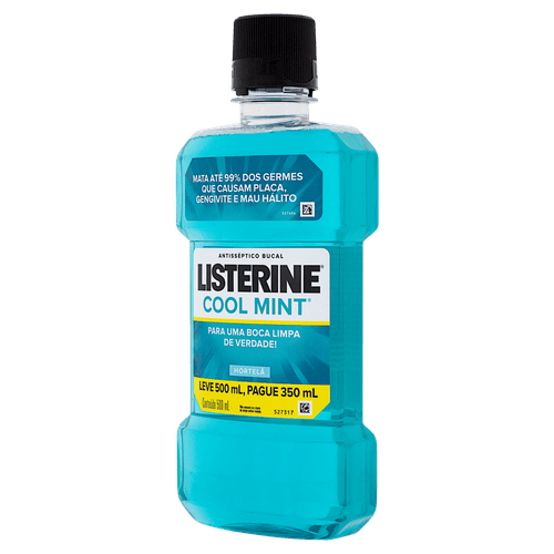 Enxaguante Bucal Hortelã Listerine Cool Mint Frasco Leve 500ml Pague 350ml