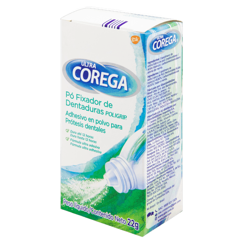 Ultra Corega Pó Fixador de Dentadura c/ Ultra Fixação o dia todo 22g