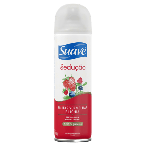 Desodorante Antitranspirante Aerossol Sedução 150ml Frutas Vermelhas e Lichia Suave