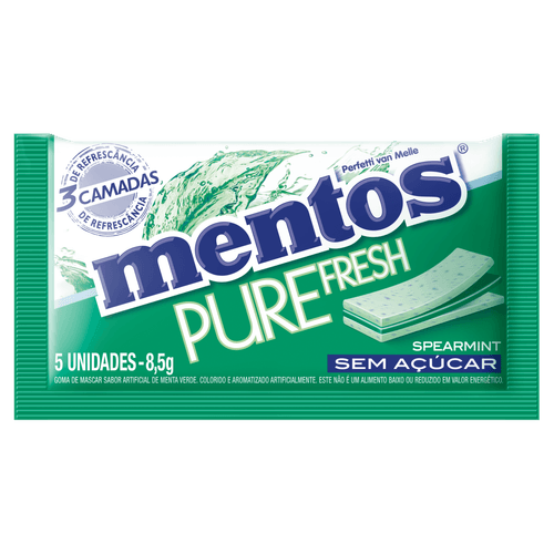 Goma De Mascar Mentos Pure Fresh 3 Spearmint - Mentos