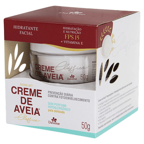 Hidratante Facial Davene Aveia Hipoalerg Fps15 50G - Davene