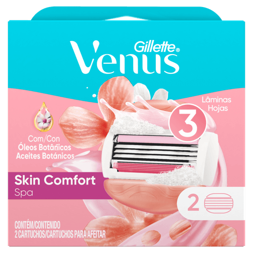 Kit Carga Aparelho Barbear Gillette Venus 3 Spa 02Un - Gillette Venus