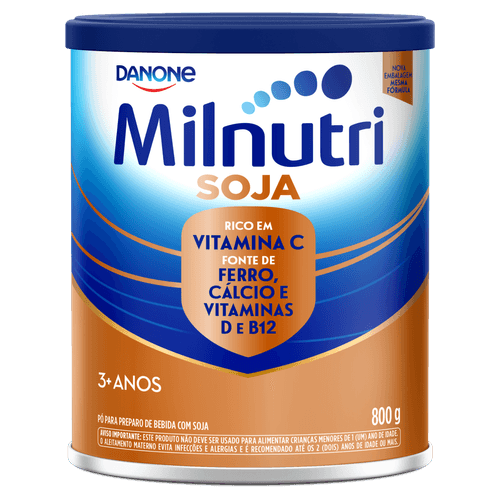 Leite infantil Soja 800g sem lactose Milnutri - suporte nutricional