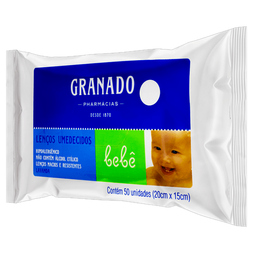 Lenço Umedecido Granado Bebê Lavana 50Un - Granado