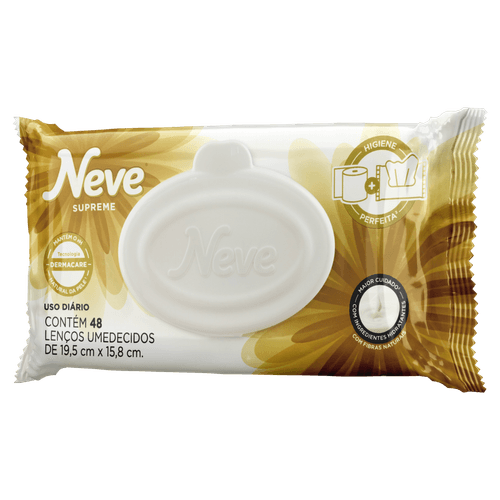 Lenço Umedecido Tq Seda Neve 48Un - Neve